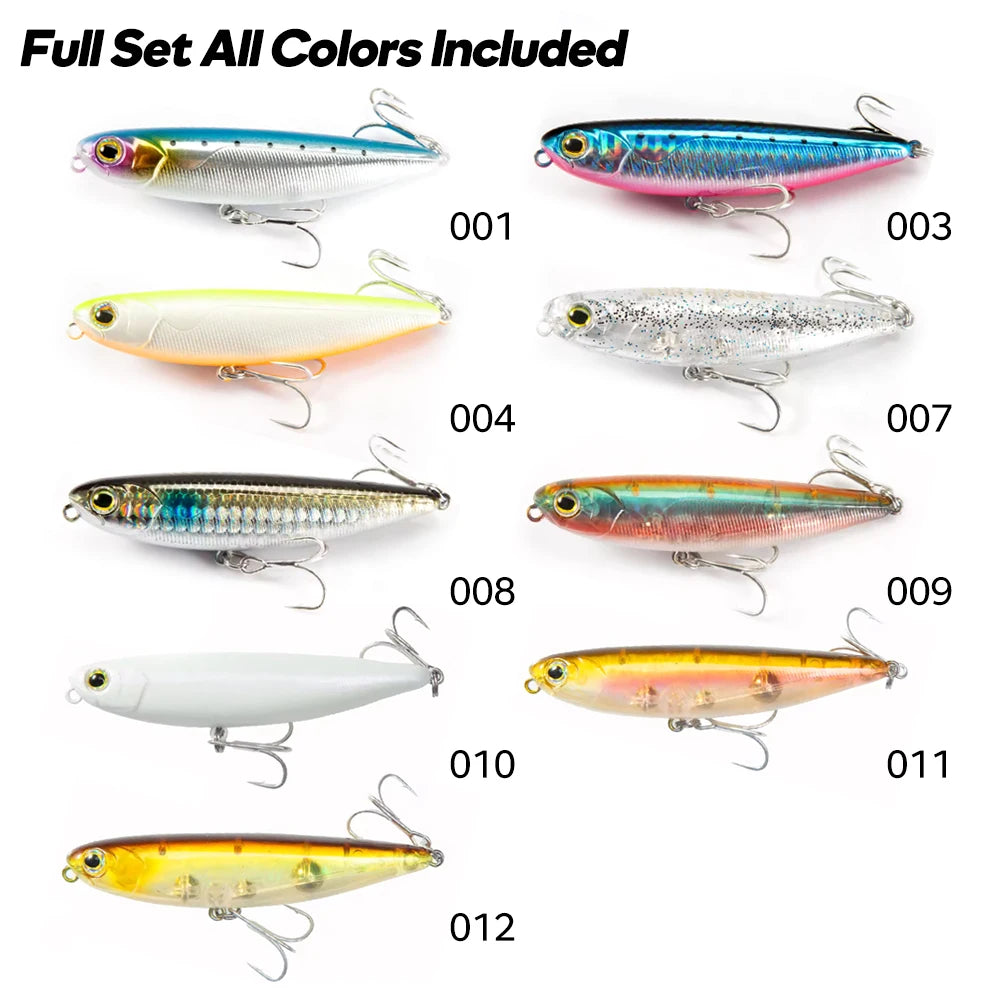 Hunthouse Pencil Fishing Lure Walk The Dog Top Water Artificial Bait Fishing Tackle For Pike Bass Bestselling Color Combos LW536 - Duke's Fishing Supply