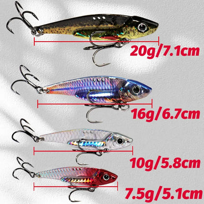 Spinner Spoon Metal Jig Bait 7.5g 10g 16g 20g VIB Sinking Blade Spinning Treble Hook Spinnerbait Pesca Tackle Sea Fishing Lure - Duke's Fishing Supply