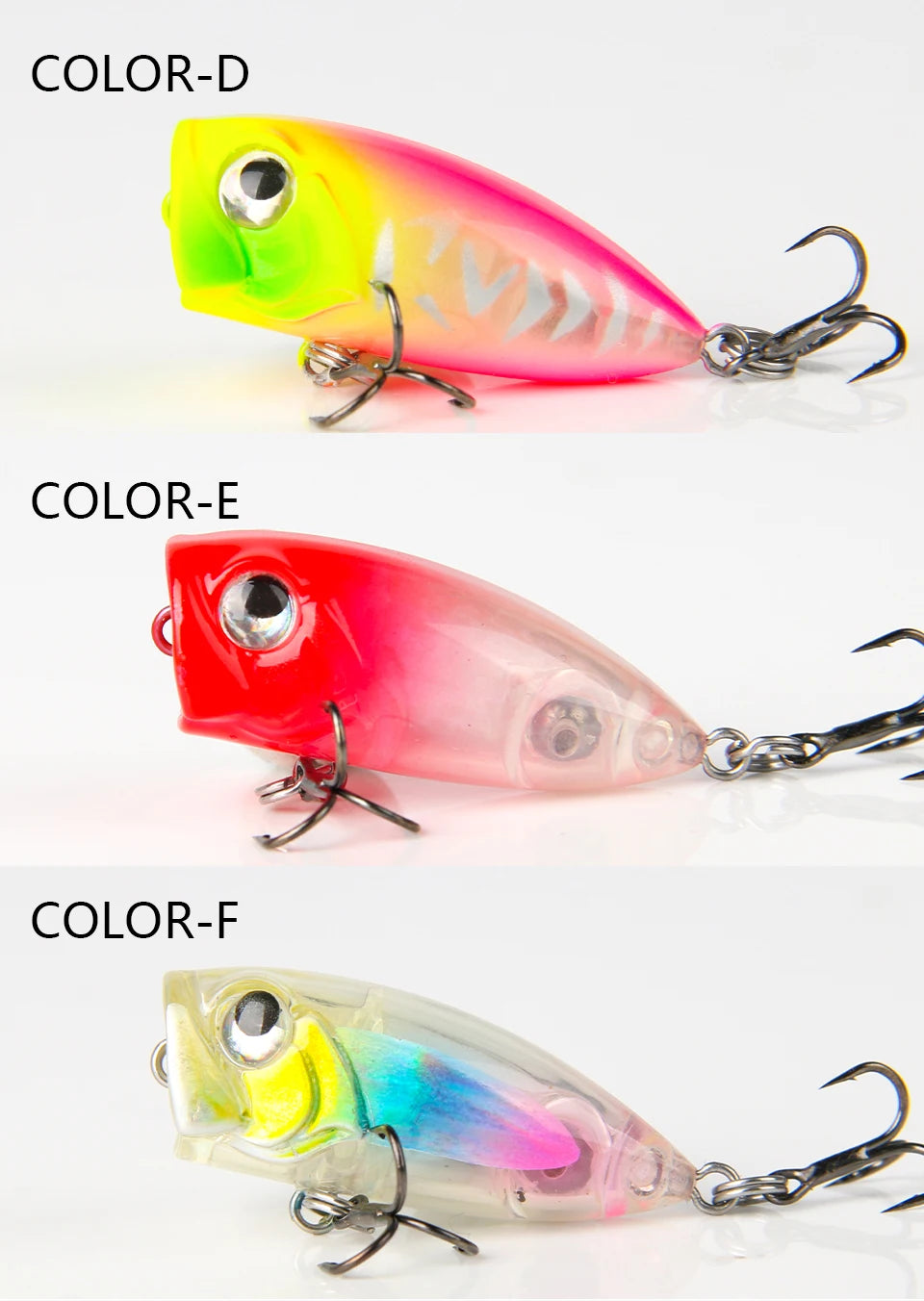 LETOYO 35mm 3.7g Micro Popper Fishing Lure Topwater Mini Artificial Hard Baits Wobblers For Stream Trout Bass Fishing Lures - Duke's Fishing Supply