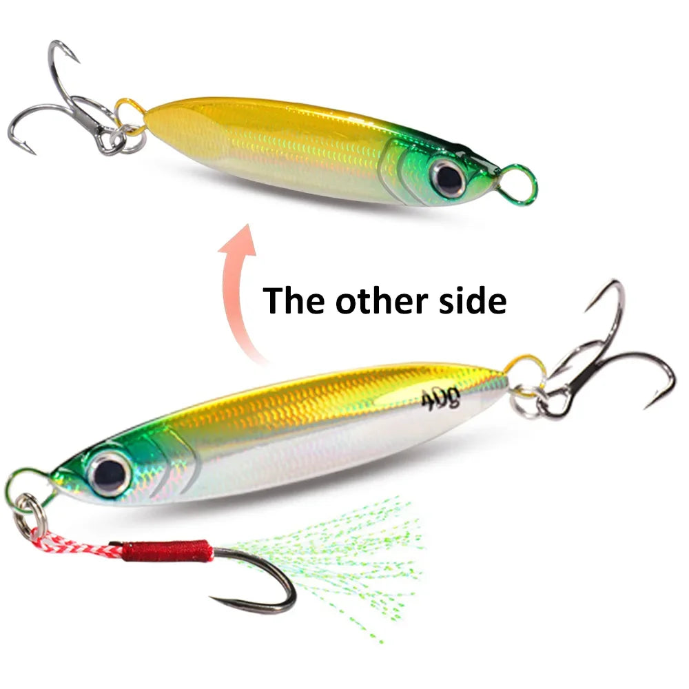 5pcs Metal Jig Lure kit 7g 10g 20g 30g 40g Spinner Sinking Pencil Fishing Tackle Feather Treble Hooks Pesca Cast 2/3/5pcs Baits - Duke's Fishing Supply