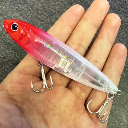 GOBAIT Floating Pencil Bait 17.5g 10cm Topwater Walk The Dog Fishing Lure 3D Swimbait Hook Popper Pesca Minnow Rattle Cranbait - Duke's Fishing Supply