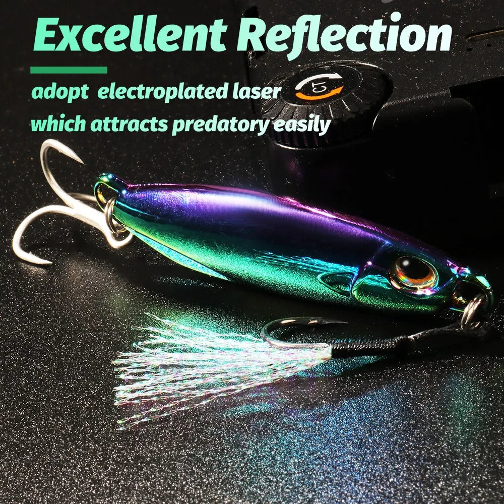 Metal Jig Fishing Lure 10g 20g 30g 40g Cast Swimbait Hook Wobbler Pike Spoon Carp Spinner Sea Tackle Kit Pesca Artificial Bait - Duke's Fishing Supply