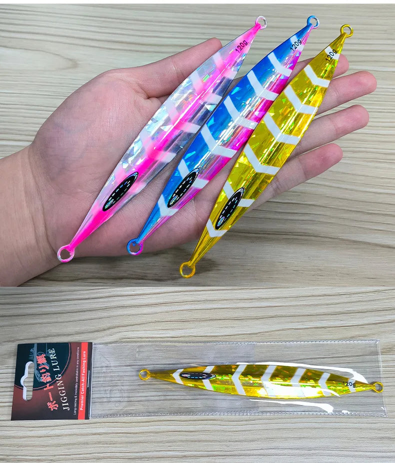 1pcs Vertical Speed Jigs120g150g200g250g300gSea Biomimetic Fish Iron PlateBait WobblerFishing Lure Artificial Ocean Boat Fishing - Duke's Fishing Supply