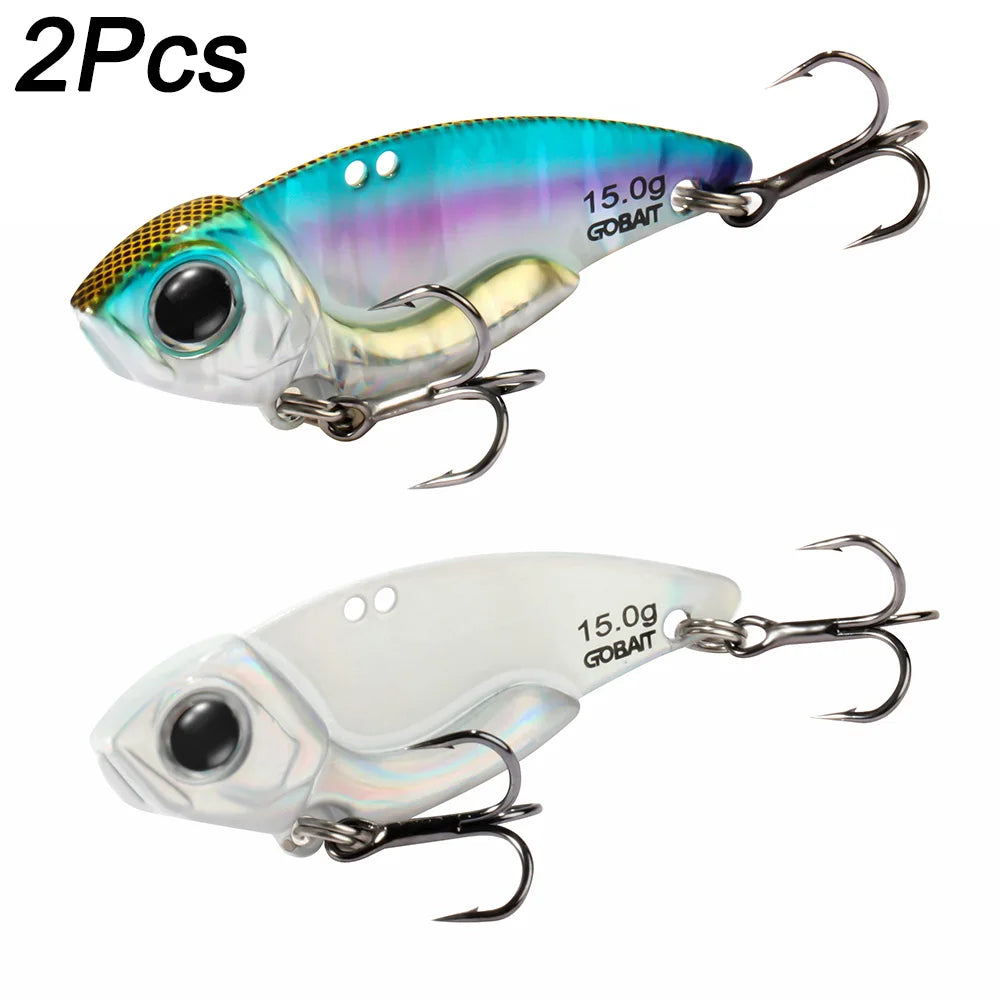 Metal Jig VIB Lure 7g 10g 15g Spoon Spinner Color Spinning Fishing Tackle Treble Hooks Swimbait Pesca Bait Spinnerbait VIBRATION - Duke's Fishing Supply