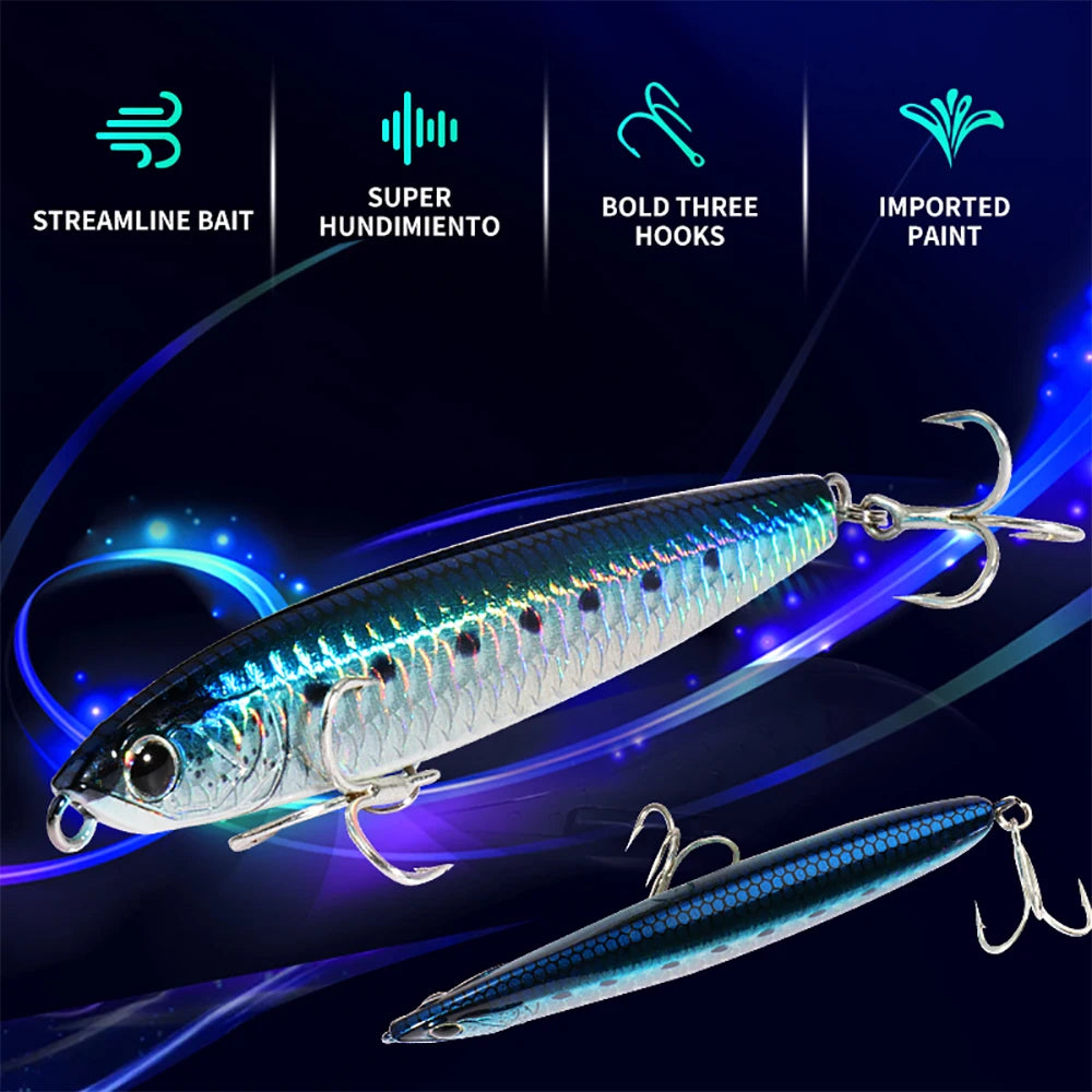 Sinking Pencil Lure 24g 10cm Gravity Transfer Wobbler Swimbait Kit Pesca Jerkbait Hook Popper Sea Fishing Tackle Artificial Bait - Duke's Fishing Supply
