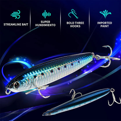 Sinking Pencil Lure 24g 10cm Gravity Transfer Wobbler Swimbait Kit Pesca Jerkbait Hook Popper Sea Fishing Tackle Artificial Bait - Duke's Fishing Supply
