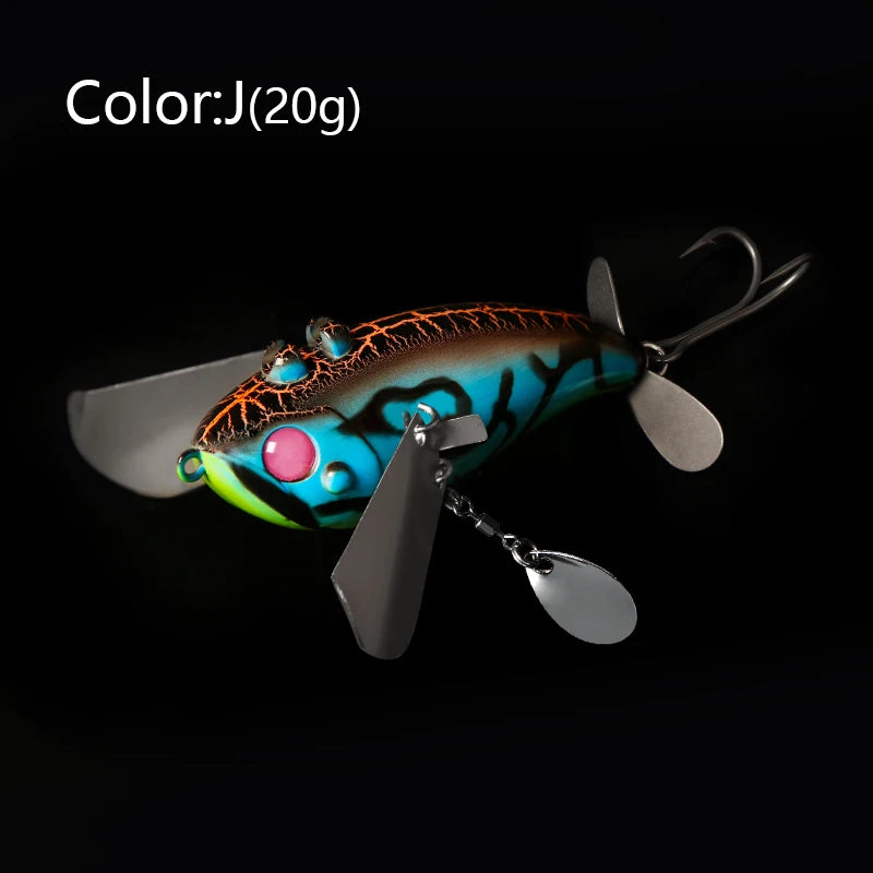 LETOYO 70mm/20g Topwater Noisy Bait Golden Cicada Propeller Popper Lure Bionic Floating Hard Baits For Bass Catfish - Duke's Fishing Supply