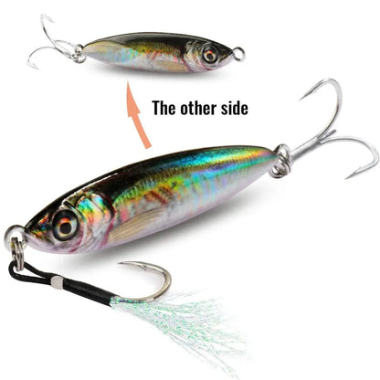 Metal Jig Lure 20g 30g 40g Spinner Spoon 3D Eye Color Laser Spinning Fishing Tackle Popper Hook Swimbait Pesca Spinnerbait Bait - Duke's Fishing Supply