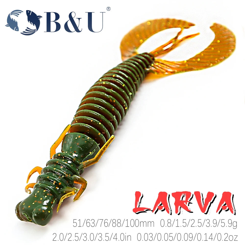 Larvae Soft Plastic Lure (Various Sizes) - Duke's Fishing Supply