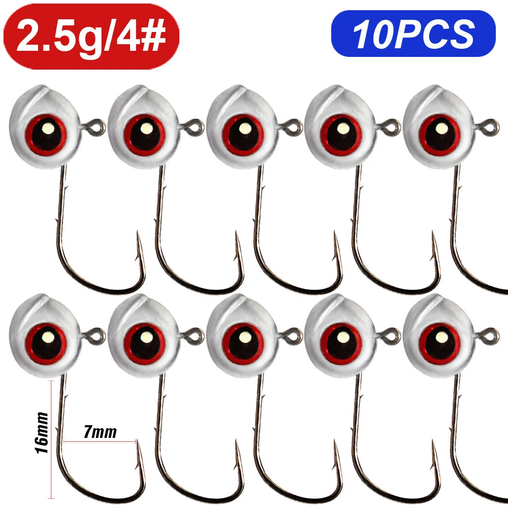 5-20Pcs Big Fish Eye Jig Head Hooks 2.5g 3.5g 5g Shank Barbed Root Ned Rig Fishing Soft Lure Kit Tackle Pesca Gear Fishhook - Duke's Fishing Supply