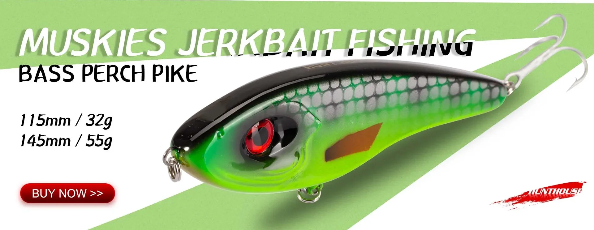 Hunthouse Pencil Fishing Lure Walk The Dog Top Water Artificial Bait Fishing Tackle For Pike Bass Bestselling Color Combos LW536 - Duke's Fishing Supply