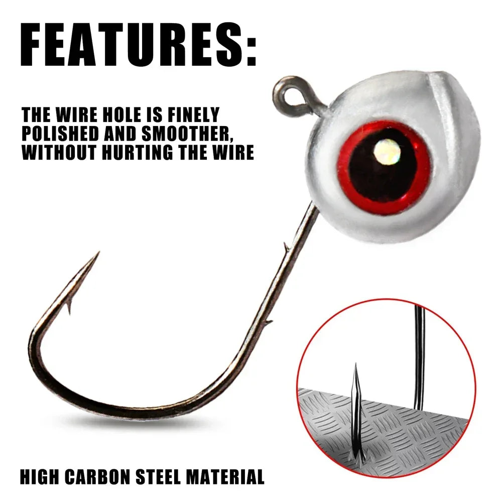 5-20Pcs Big Fish Eye Jig Head Hooks 2.5g 3.5g 5g Shank Barbed Root Ned Rig Fishing Soft Lure Kit Tackle Pesca Gear Fishhook - Duke's Fishing Supply