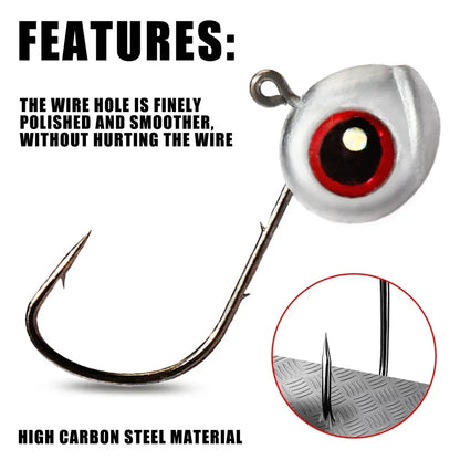 5-20Pcs Big Fish Eye Jig Head Hooks 2.5g 3.5g 5g Shank Barbed Root Ned Rig Fishing Soft Lure Kit Tackle Pesca Gear Fishhook - Duke's Fishing Supply