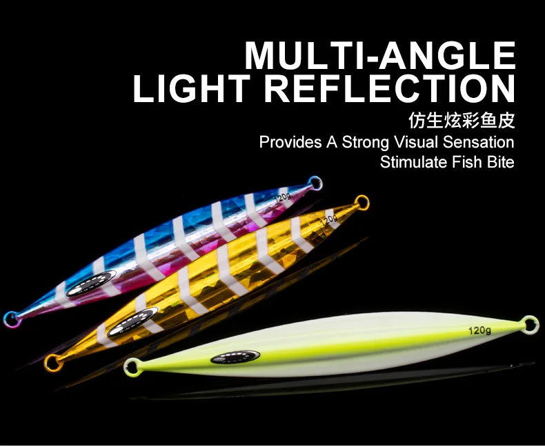 1pcs Vertical Speed Jigs120g150g200g250g300gSea Biomimetic Fish Iron PlateBait WobblerFishing Lure Artificial Ocean Boat Fishing - Duke's Fishing Supply
