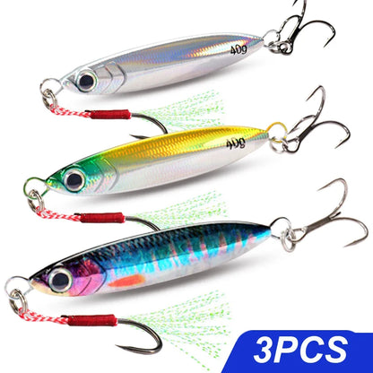5pcs Metal Jig Lure kit 7g 10g 20g 30g 40g Spinner Sinking Pencil Fishing Tackle Feather Treble Hooks Pesca Cast 2/3/5pcs Baits - Duke's Fishing Supply