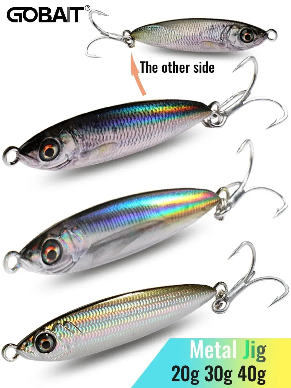 Metal Jig Lure 20g 30g 40g Spinner Spoon 3D Eye Color Laser Spinning Fishing Tackle Popper Hook Swimbait Pesca Spinnerbait Bait - Duke's Fishing Supply