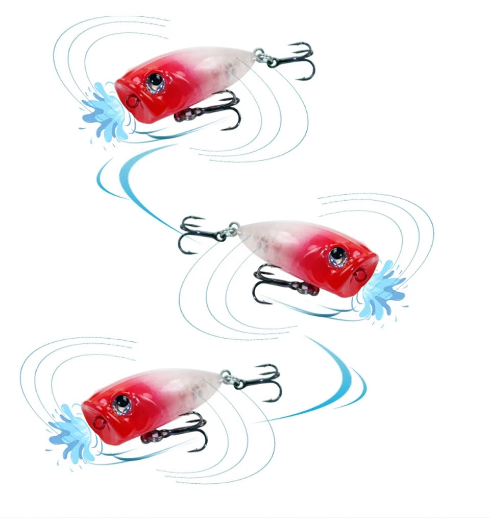 LETOYO 35mm 3.7g Micro Popper Fishing Lure Topwater Mini Artificial Hard Baits Wobblers For Stream Trout Bass Fishing Lures - Duke's Fishing Supply