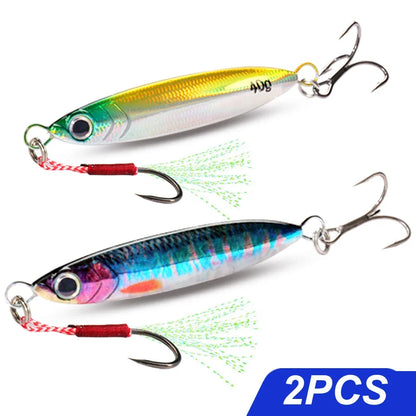 5pcs Metal Jig Lure kit 7g 10g 20g 30g 40g Spinner Sinking Pencil Fishing Tackle Feather Treble Hooks Pesca Cast 2/3/5pcs Baits - Duke's Fishing Supply