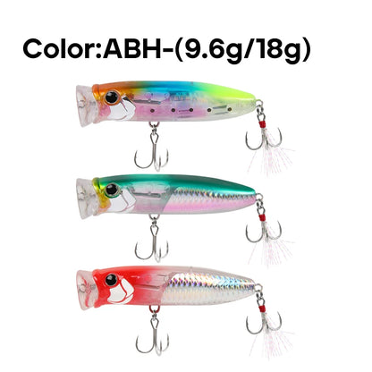 LETOYO 9.6g/18g Floating Popper Lure Topwater Hard Baits With Steel Balls Artificial Popper Fishing Lure For Bass - Duke's Fishing Supply