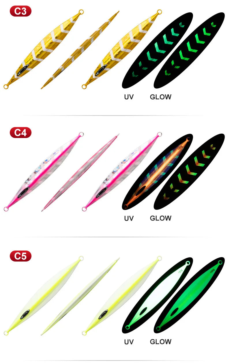 1pcs Vertical Speed Jigs120g150g200g250g300gSea Biomimetic Fish Iron PlateBait WobblerFishing Lure Artificial Ocean Boat Fishing - Duke's Fishing Supply