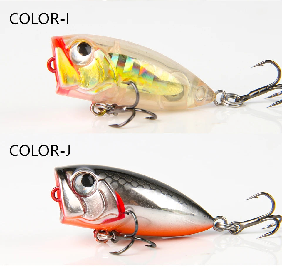 LETOYO 35mm 3.7g Micro Popper Fishing Lure Topwater Mini Artificial Hard Baits Wobblers For Stream Trout Bass Fishing Lures - Duke's Fishing Supply