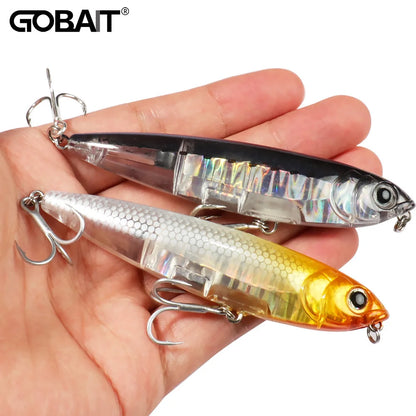 GOBAIT Floating Pencil Bait 17.5g 10cm Topwater Walk The Dog Fishing Lure 3D Swimbait Hook Popper Pesca Minnow Rattle Cranbait - Duke's Fishing Supply