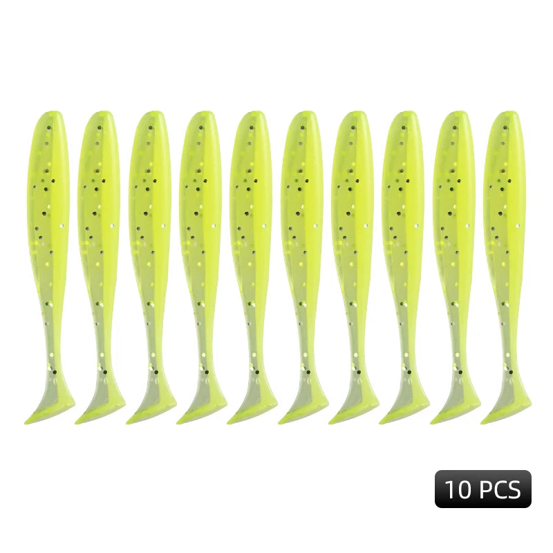 Assorted Paddle Tail Rubber Swimbait (10/Pack) - Duke's Fishing Supply