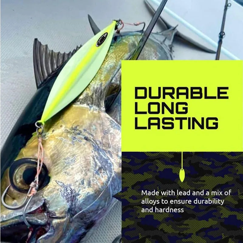 1pcs Vertical Speed Jigs120g150g200g250g300gSea Biomimetic Fish Iron PlateBait WobblerFishing Lure Artificial Ocean Boat Fishing - Duke's Fishing Supply