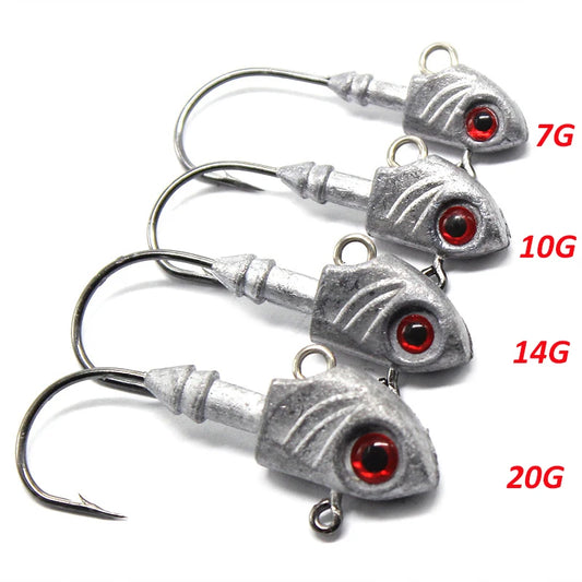 Metal Jighead with Red 3D Eyes (Various Sizes) - Duke's Fishing Supply