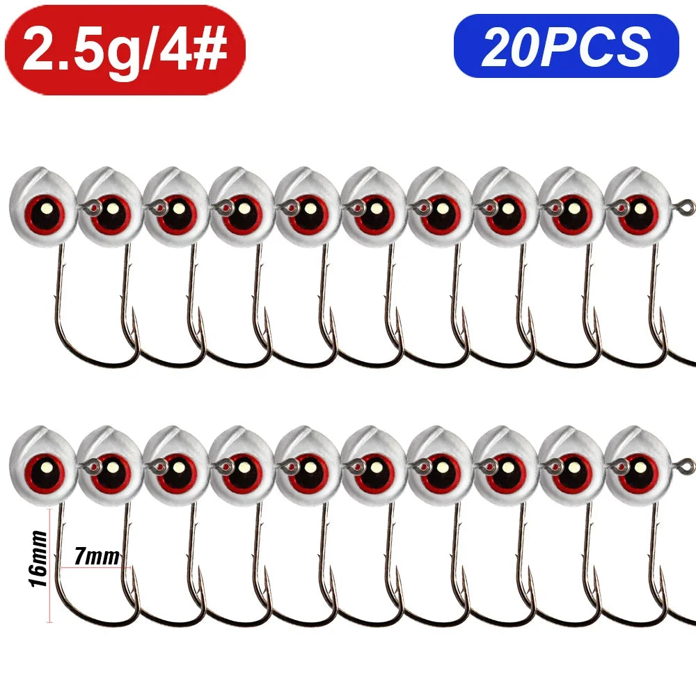 5-20Pcs Big Fish Eye Jig Head Hooks 2.5g 3.5g 5g Shank Barbed Root Ned Rig Fishing Soft Lure Kit Tackle Pesca Gear Fishhook - Duke's Fishing Supply