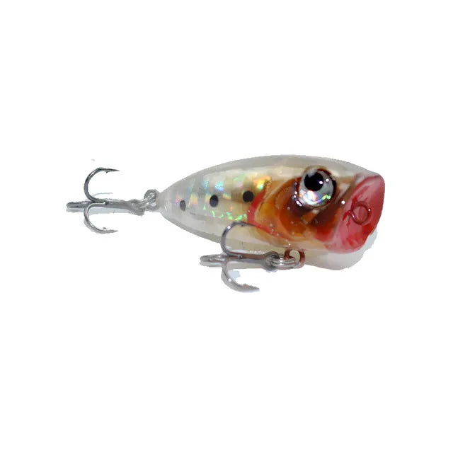 LETOYO 35mm 3.7g Micro Popper Fishing Lure Topwater Mini Artificial Hard Baits Wobblers For Stream Trout Bass Fishing Lures - Duke's Fishing Supply