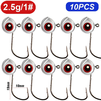 5-20Pcs Big Fish Eye Jig Head Hooks 2.5g 3.5g 5g Shank Barbed Root Ned Rig Fishing Soft Lure Kit Tackle Pesca Gear Fishhook - Duke's Fishing Supply